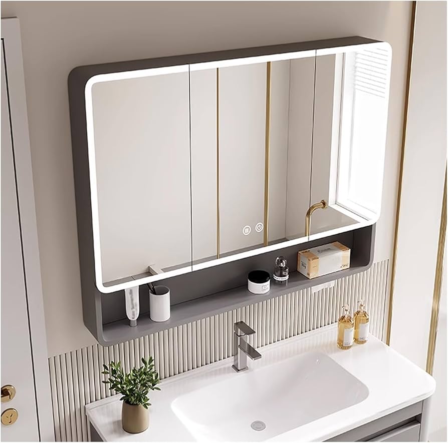 Amazon.co.jp: バスルーム用ミラーキャビネット、バスルームミラー