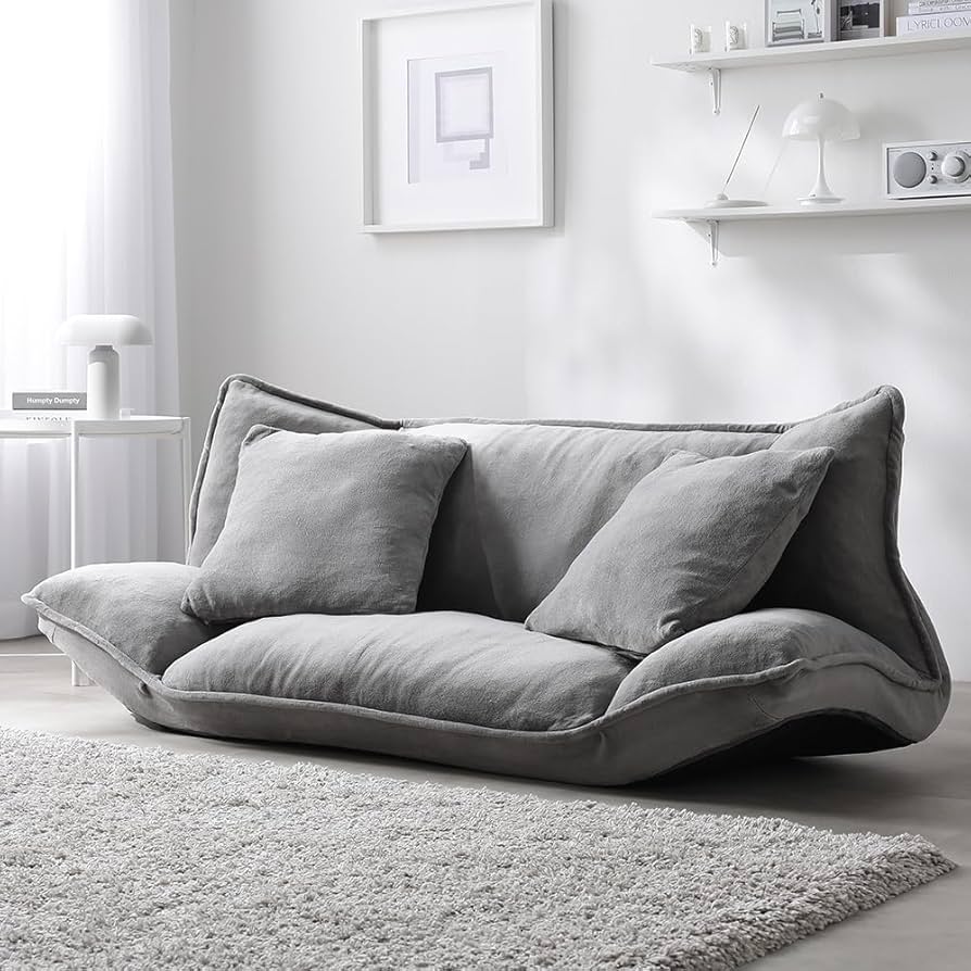 Amazon｜RASIK ソファーベッド リクライニング 2人掛け グレー ソフト