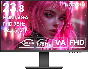 Amazon.co.jp: KOORUI モニター 23.8インチ 24N1A ディスプレイ VA非