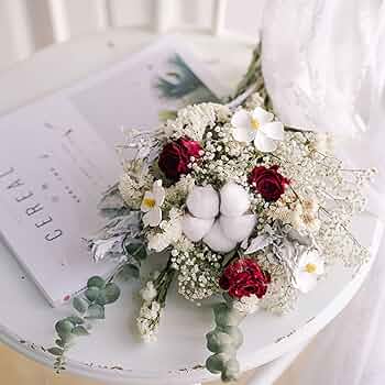 Amazon.co.jp: ドライフラワー 花束 ユーカリのバラの花の花束insの家