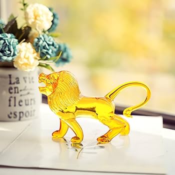 Amazon.co.jp: クリスタルライオンの置物 ガラス 野生動物 コレクター