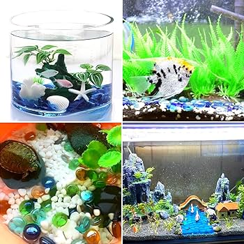 Amazon | Charmoon アクアリウム 水槽 飾り石 18-20mm 500g カラフル