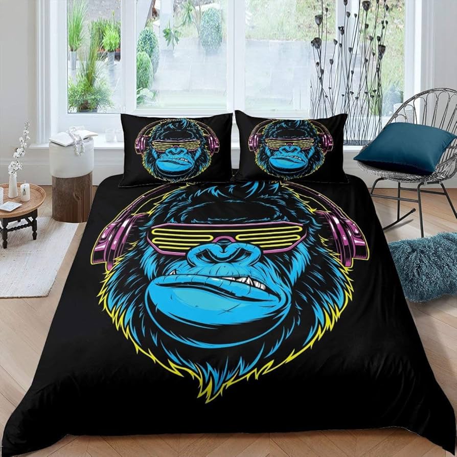 Amazon｜NDXRWDZR 布団セット ブラックゴリラ 布団カバー 3点セット防