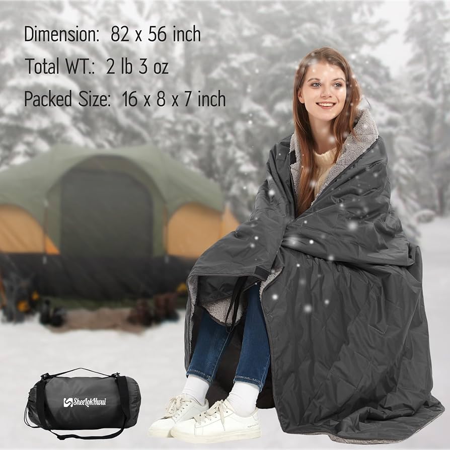 Amazon.com: sheelokhwui Outdoor/Indoor Sherpa Blanket, Oversized
