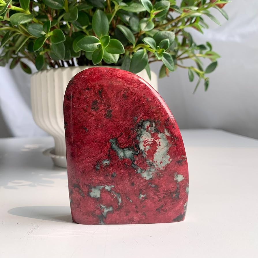 Amazon.com: 214g Peach Blossom Jasper Freeform – Healing Jade for