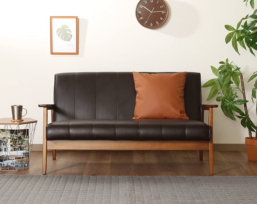 Amazon｜不二貿易 ソファ 2人掛け 肘付き 幅128×奥行72×高さ69cm