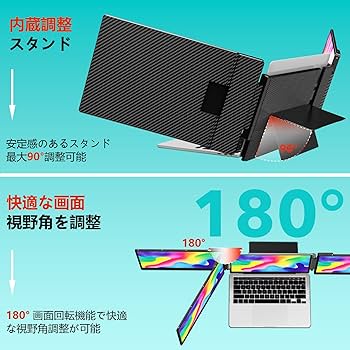 Amazon.co.jp: 14インチ デュアルディスプレイ【3画面作業 簡単に接続