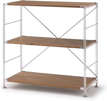 Amazon｜無印良品 ステンレスユニットシェルフ ウォールナット材棚