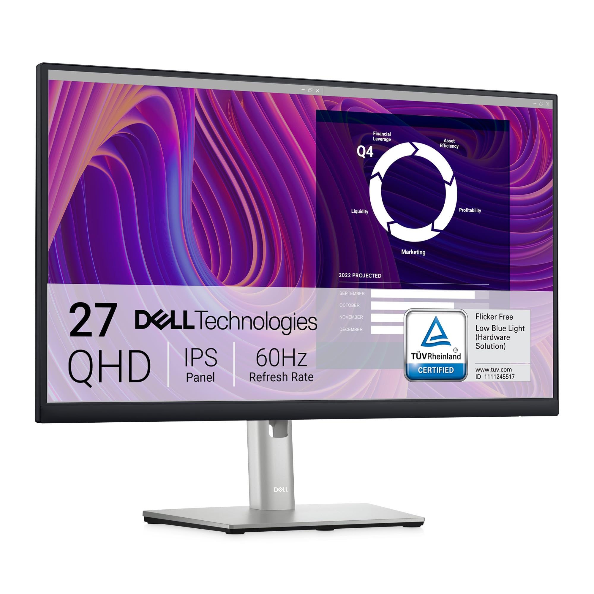 Dell P2723D 27 Inch QHD (2560x1440) Monitor, 60Hz, IPS, 5ms, 99