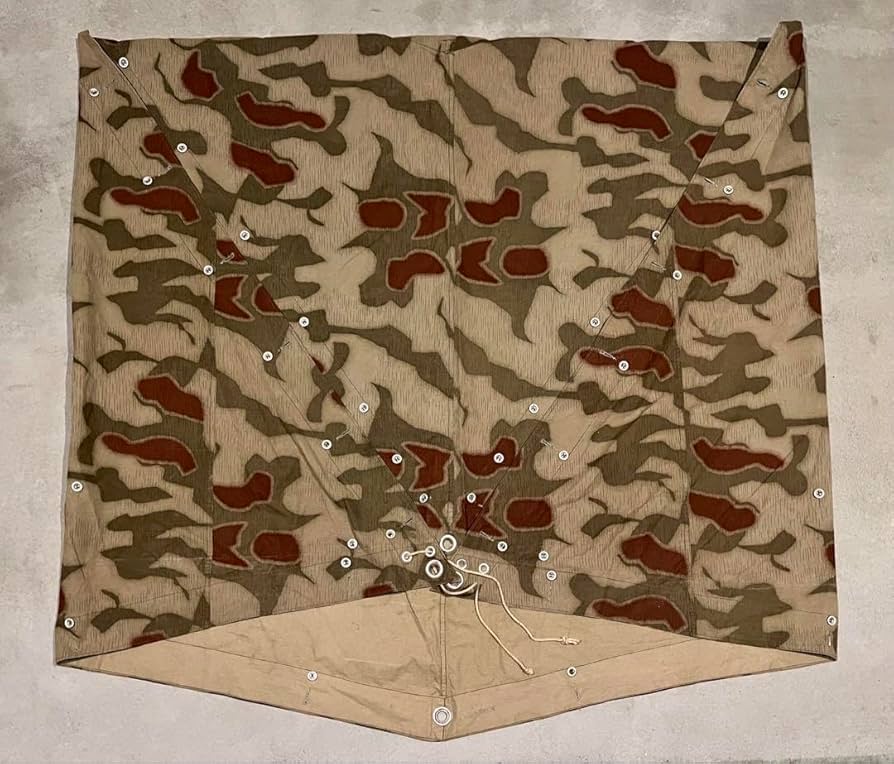 レア】フランス軍 軍幕 M51 リザードカモ 1枚 ポンチョ テント レア