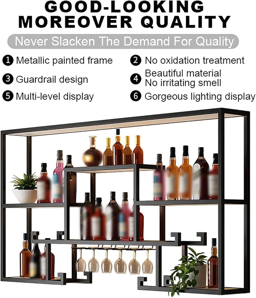 Amazon｜壁掛けワインボトルラック アイアンアート LED 鉄製ワイン