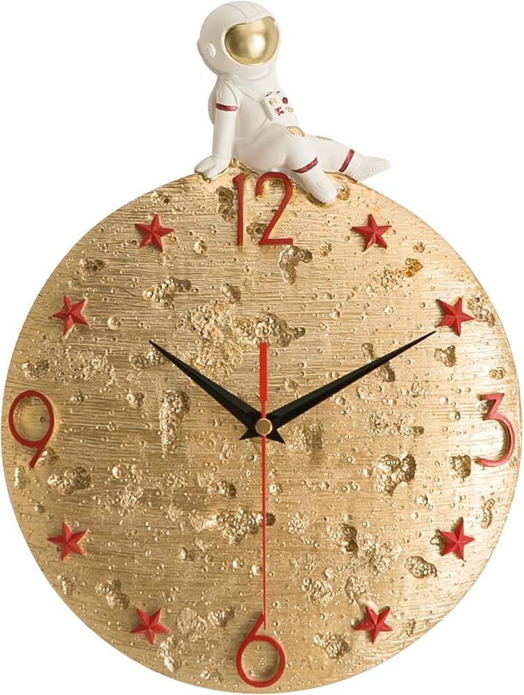 Amazon.co.jp: Banllis 宇宙をテーマにした壁掛け時計、宇宙飛行士の月