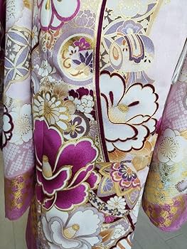 Amazon.co.jp: 高級 清楚な薄い紫ピンクの着物 白の作り帯 七五三フル