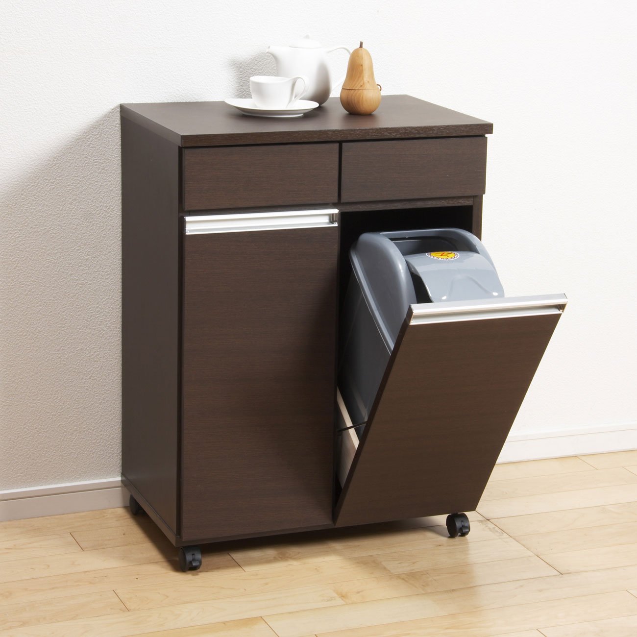 Amazon｜クロシオ ダイニングダストボックス2D ブラウン 約幅55cm 2