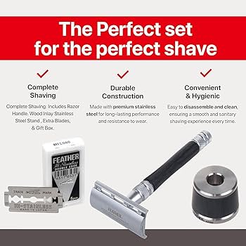 Amazon.com: Feather - Wood Handle Stainless Double Edge Razor with