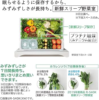 Amazon.co.jp: 日立 冷蔵庫 幅60cm 401L クリスタルホワイト R-S40K XW