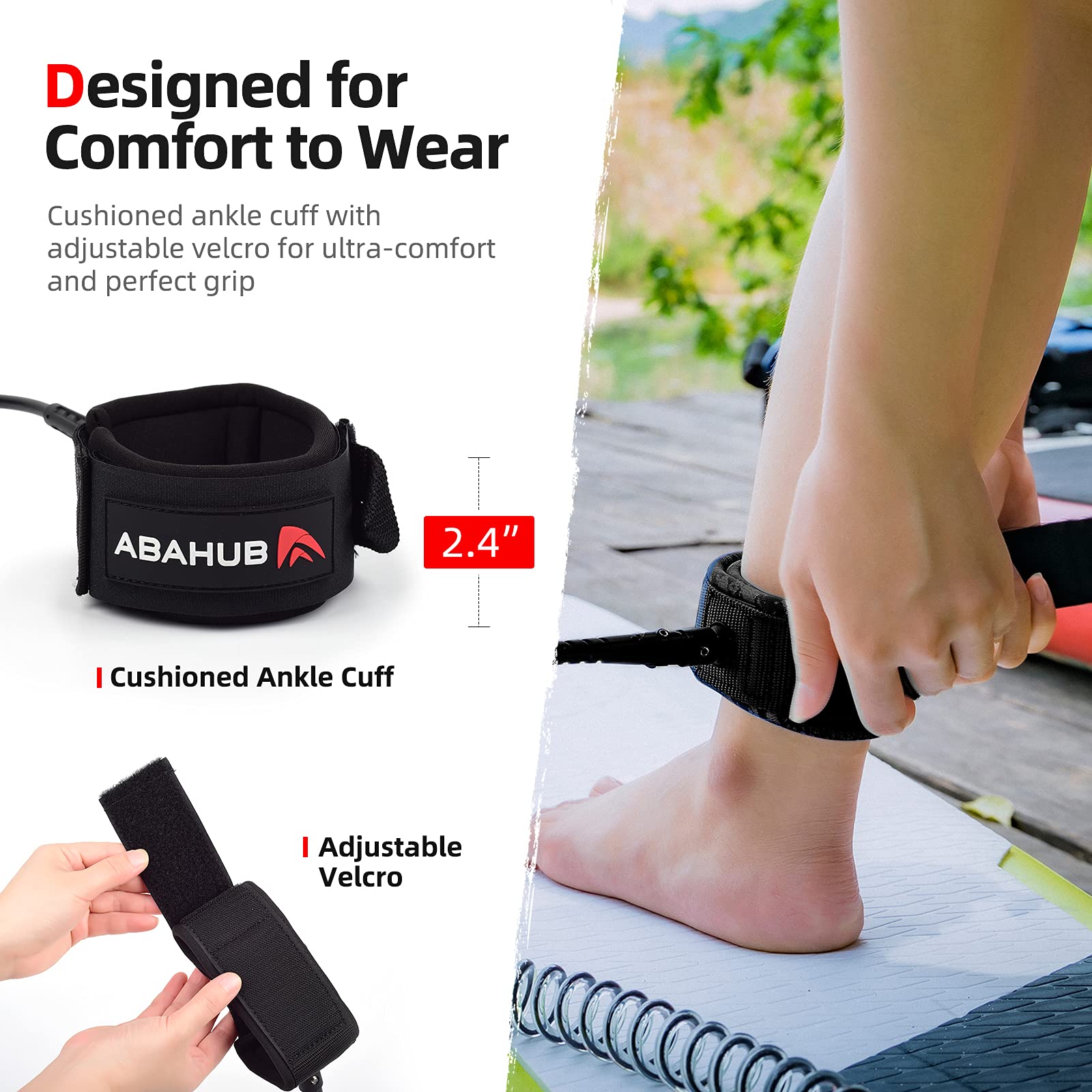 Amazon.co.jp: Abahub リーシュコード プレミアム コイルド SUP