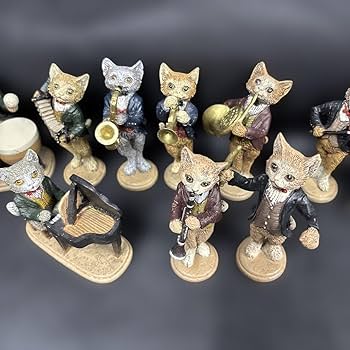 Amazon.co.jp: セトクラフト REGENT St. 猫 オーケストラ 音楽隊 置物