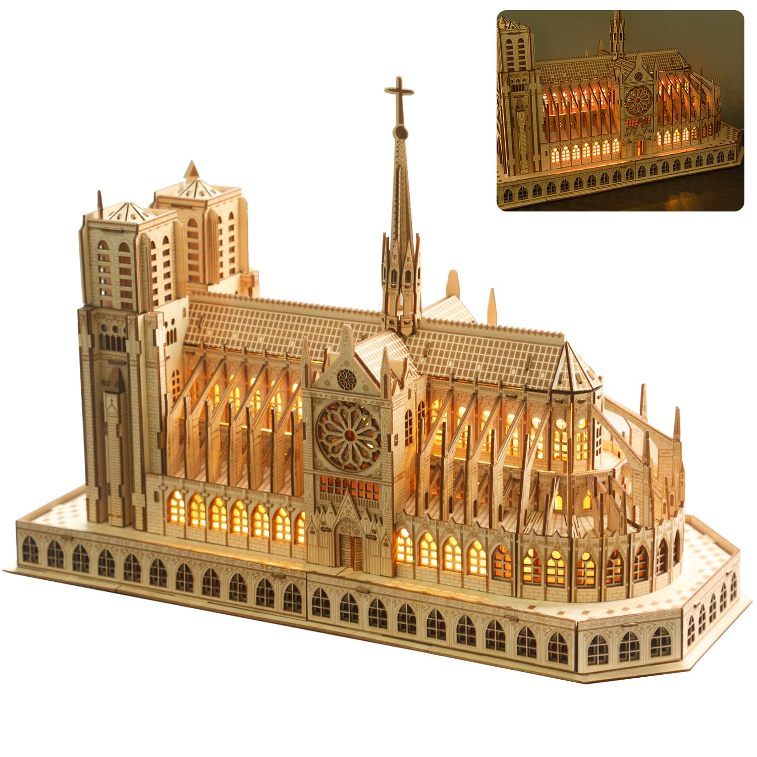 Amazon.com: Leopmase 3D Wooden Puzzles for Adults,Notre Dame de