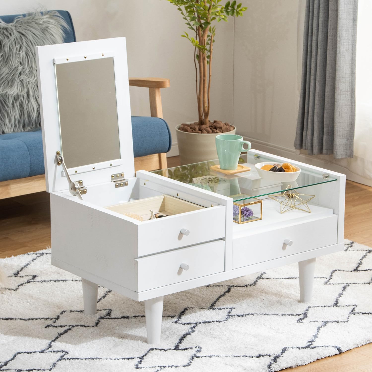 Amazon｜三栄コーポレーション ドレッサー テーブル 鏡台 化粧台 幅