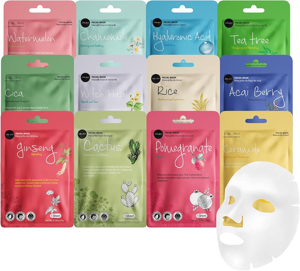 Amazon.com : Celavi K-Beauty Skincare Essence Facial Face Mask