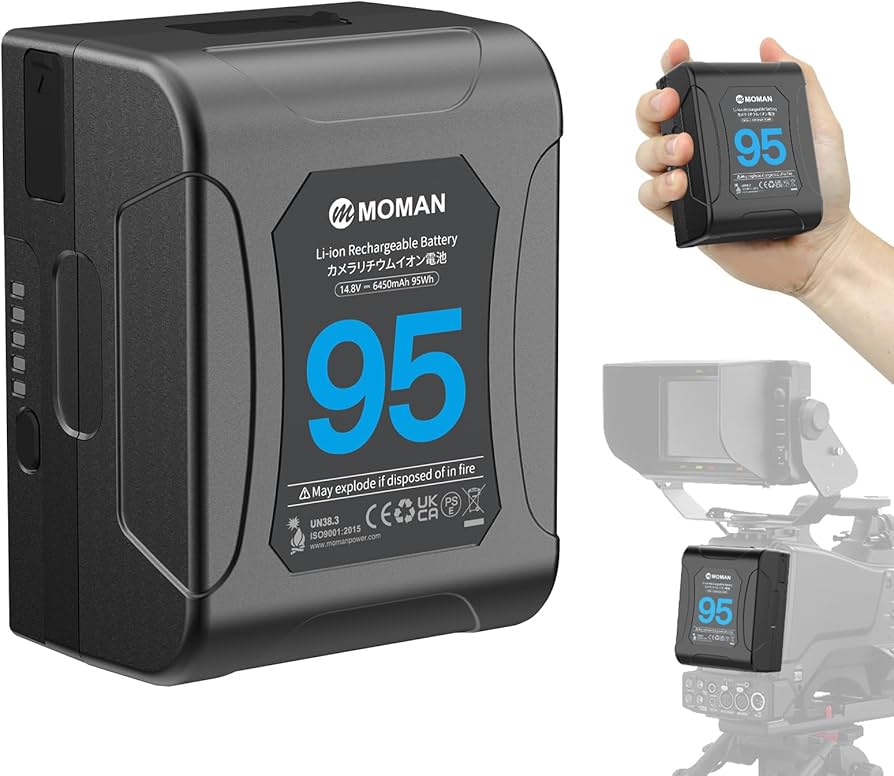 Amazon.com: Moman V Mount Battery, Power 95 95Wh 6450mAh Micro V