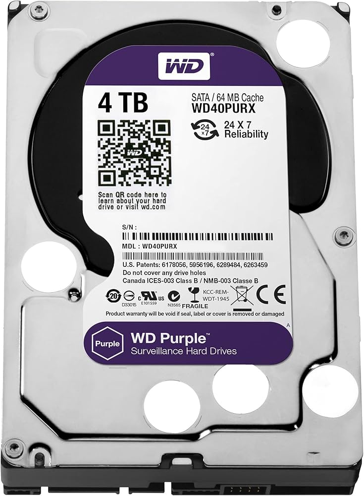 Amazon.com: WD Purple 4TB Surveillance Hard Disk Drive - 5400 RPM