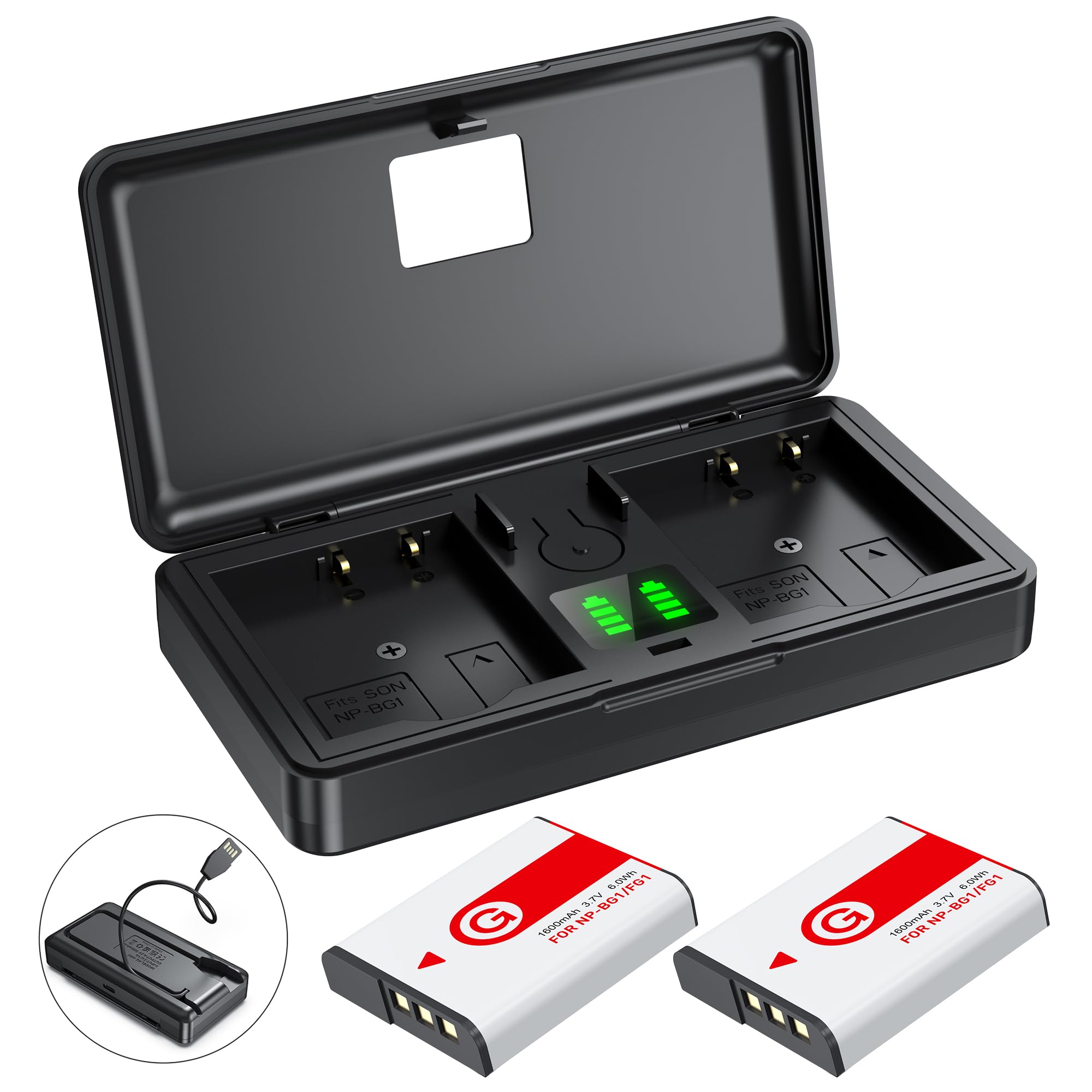 Amazon.com: NP-BG1 Battery(2-Pack) and Charger(2CH) Set,Digital