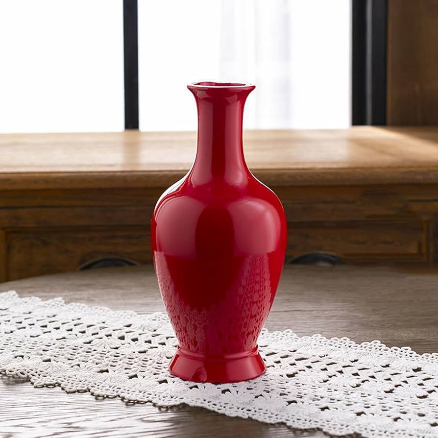 Amazon.co.jp: 赤 花びん 花瓶 小さめ レッド4 高さ20*幅10*口径5cm