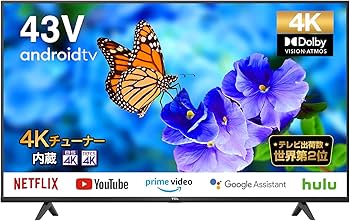 Amazon | TCL 43V型 4K液晶テレビ Amazon Prime Video対応 スマート