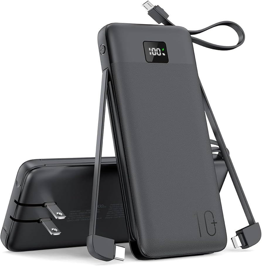 Amazon | 【折畳みプラグイン】モバイルバッテリー 大容量 10000mAh 3