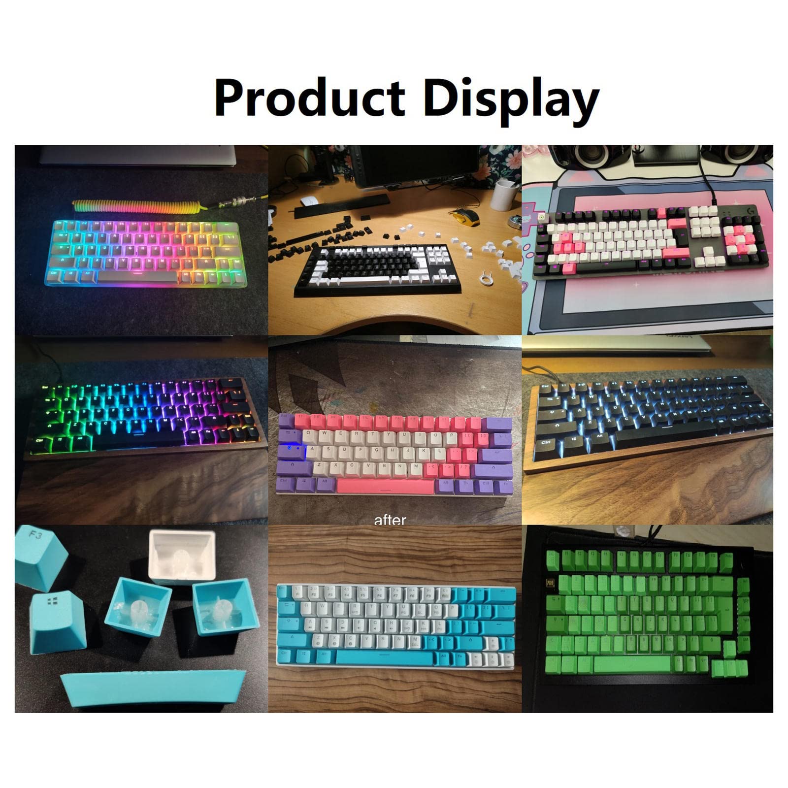 Amazon | PBTキーキャップ、スーツ61 64 68 71 82 84レイアウト