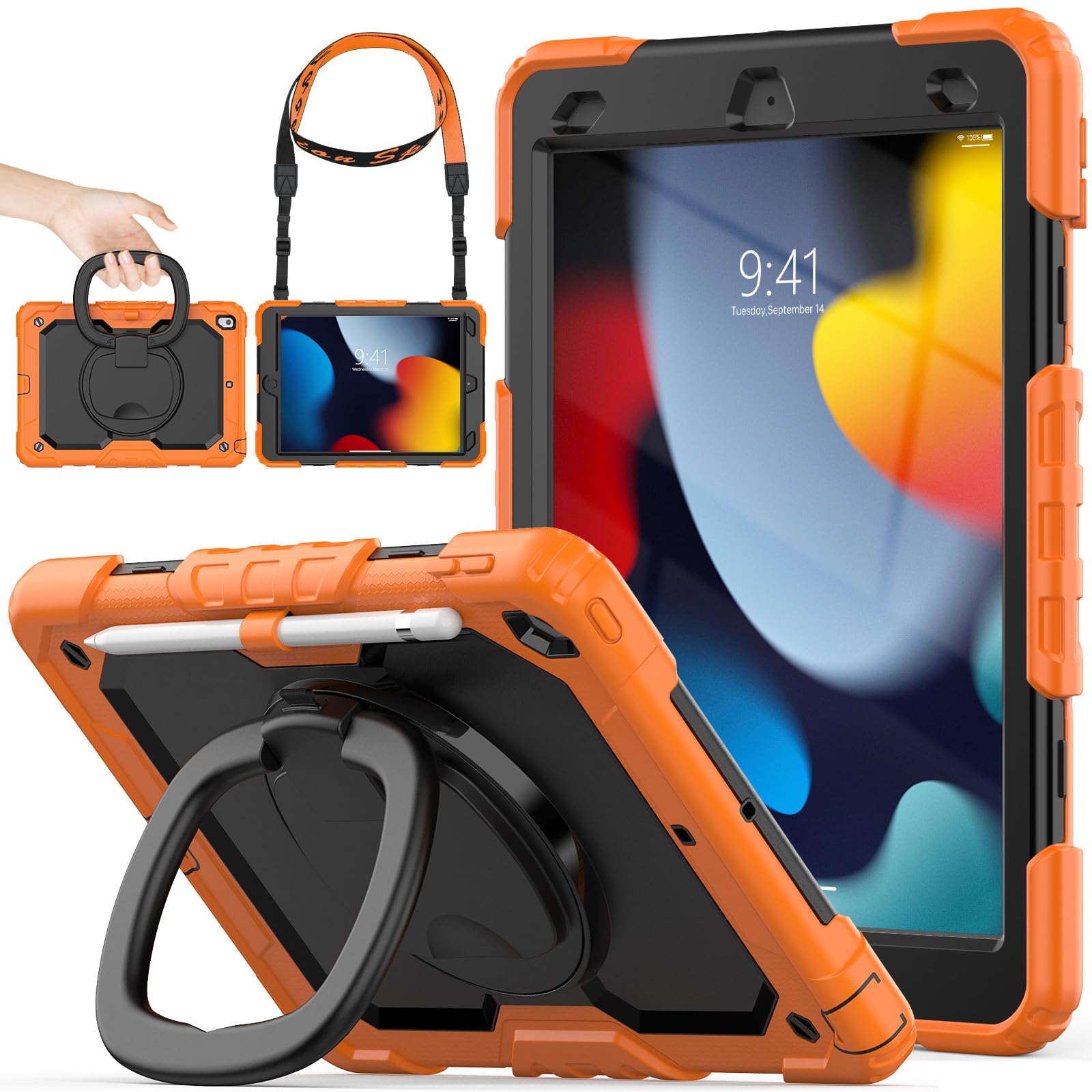 Amazon | SEYMAC stock iPad 第9/8/7世代専用 リングハンドル耐衝撃