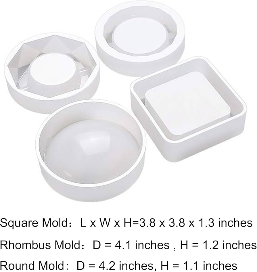 Amazon.com: KRLIFCSL 4 Packs Epoxy Resin Silicone Molds,Ashtray