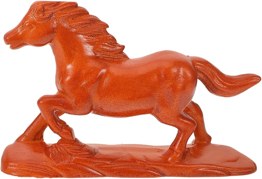 Amazon.co.jp: ORFOFE 木彫りの馬のアート 干支の置物 馬 干支の馬の