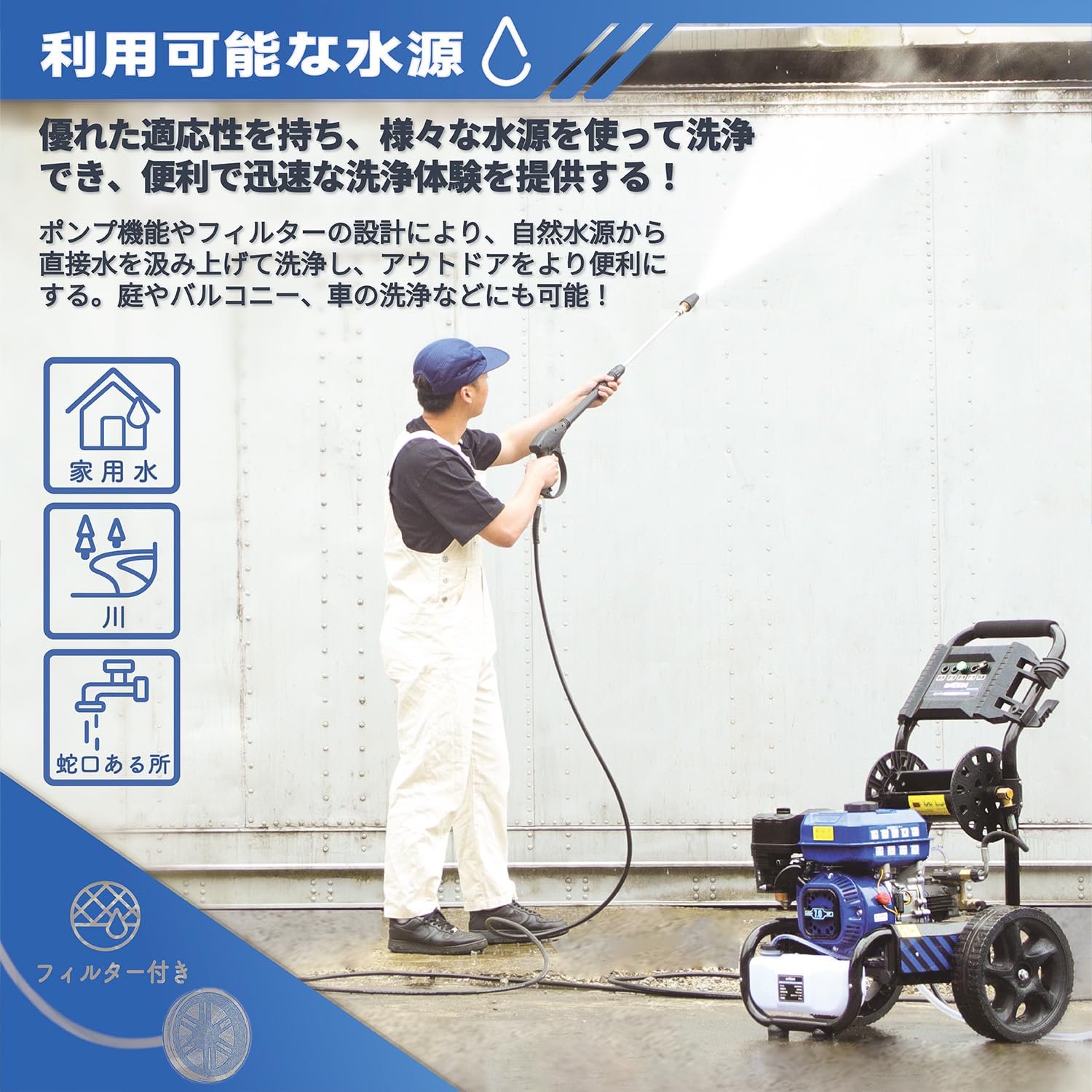 Amazon | Gaidohエンジン式高圧洗浄機 24MPAガソリンエンジン7.0馬力