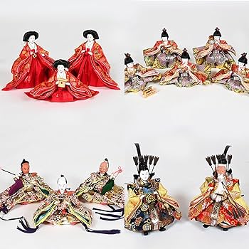 Amazon.co.jp: 【雛人形 十五人飾】【雛人形】【七段飾】鎌倉雛 木製段