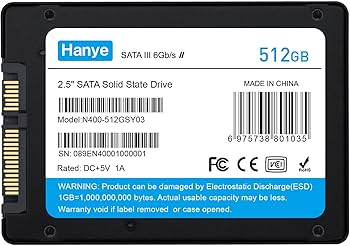 Amazon | Hanye 512GB 3D NAND TLC採用 内蔵型 SSD 2.5インチ 7mm