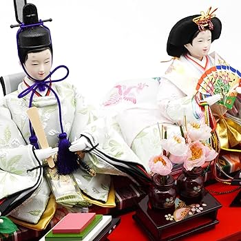 Amazon.co.jp: 久月作 おひなさま 親王飾り アクリルケース入り ワイン
