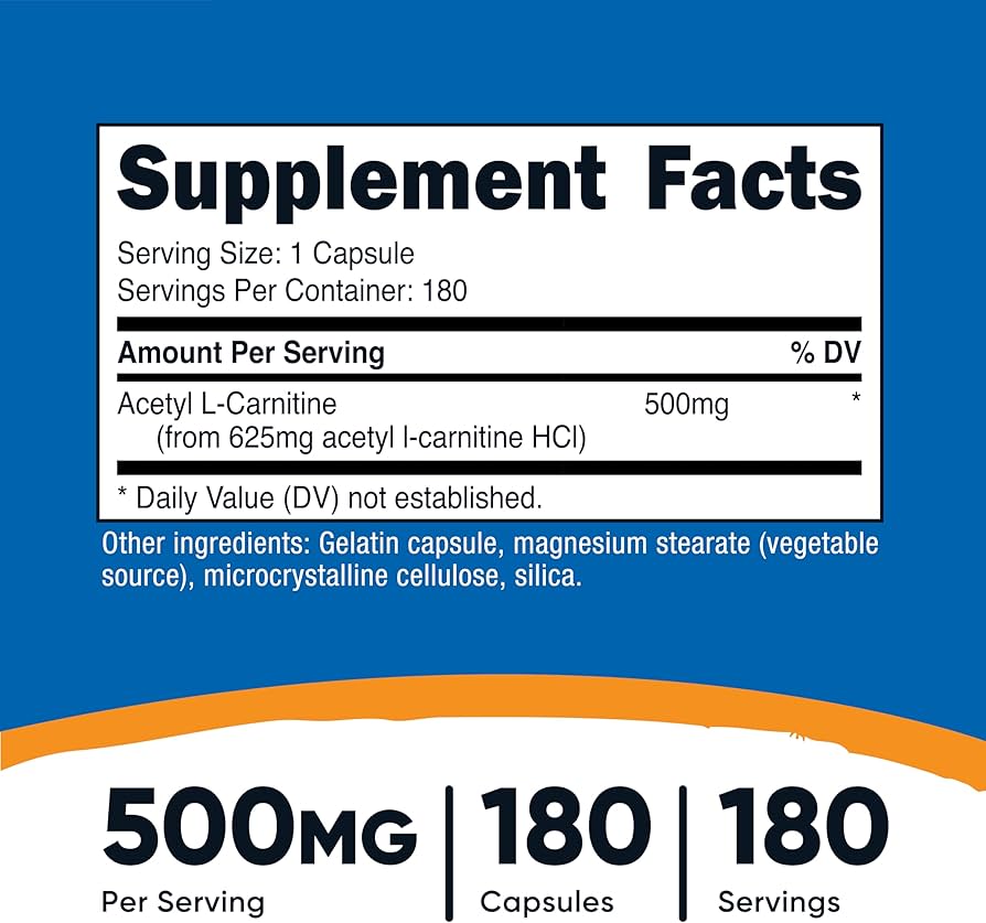 Amazon | Nutricost アセチル L-カルニチン 500mg、180個 カプセル
