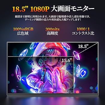 Amazon.co.jp: 【発売セール】cocopar モバイルモニター 18.5インチ 大