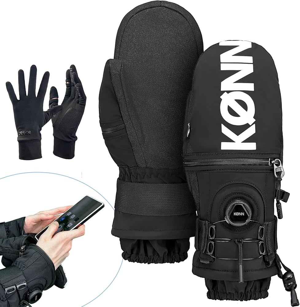Amazon | KONN スノーボードグローブ 360°ワイヤー調整ノブ 取り外し