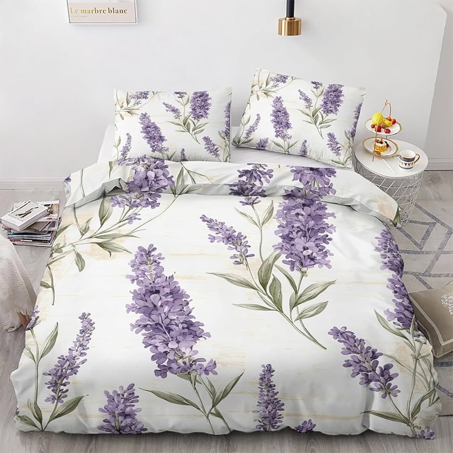 Amazon｜掛け布団カバー ラベンダー 寝具カバーセット 紫 セミダブル