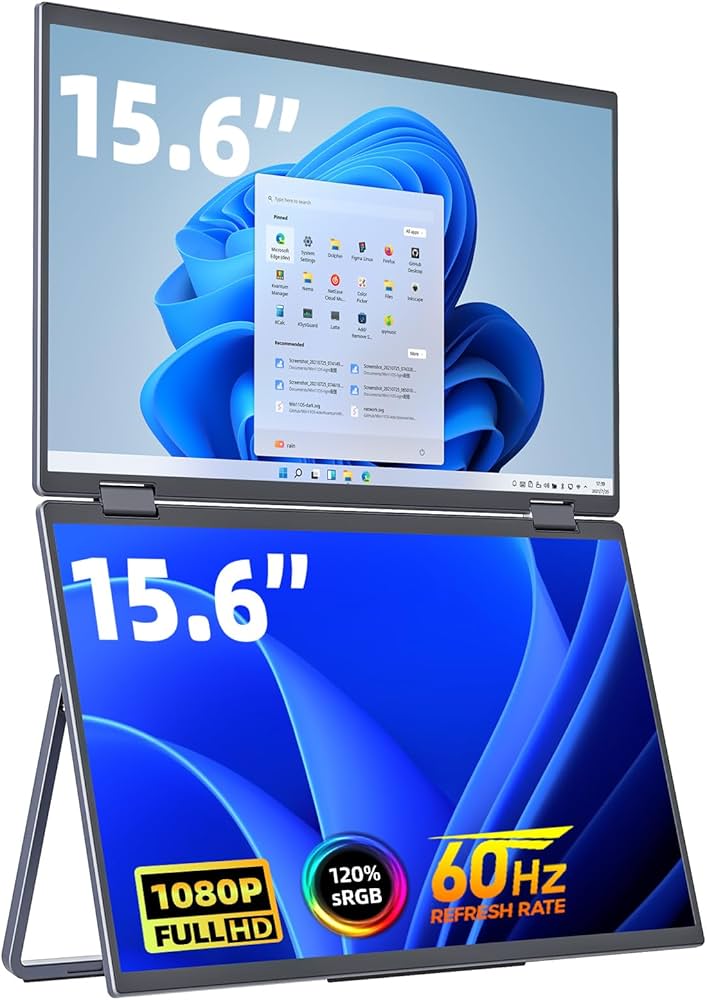 Amazon.com: cocopar Portable Monitor Dual 15.6 Inch 1080P Travel