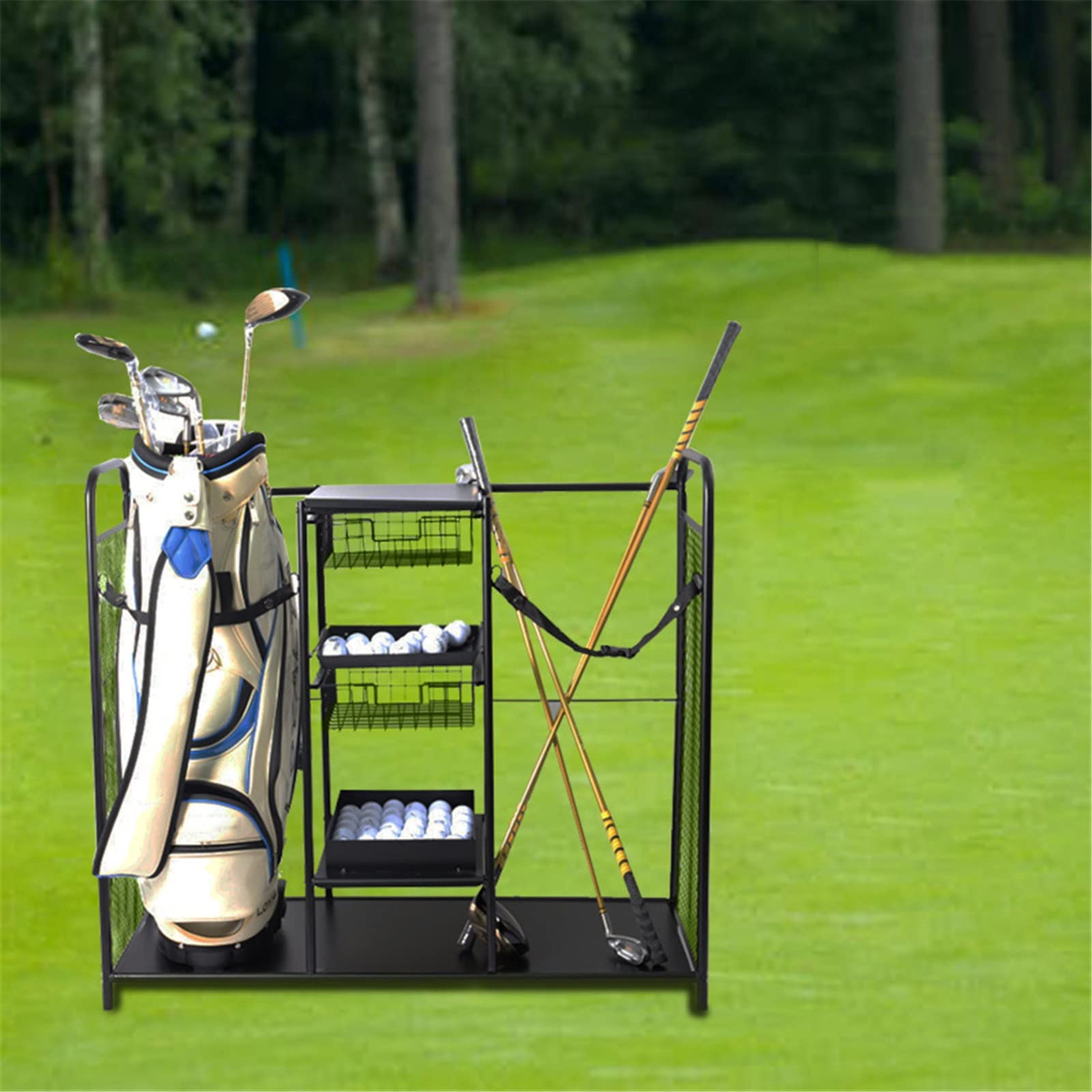 Amazon.co.jp: ガレージ用ゴルフバッグ収納ラック ゴルフガレージ