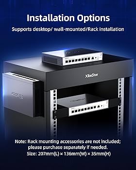 XikeStor 8 Port 10G Ethernet Switch, L3 Managed 10Gb Network