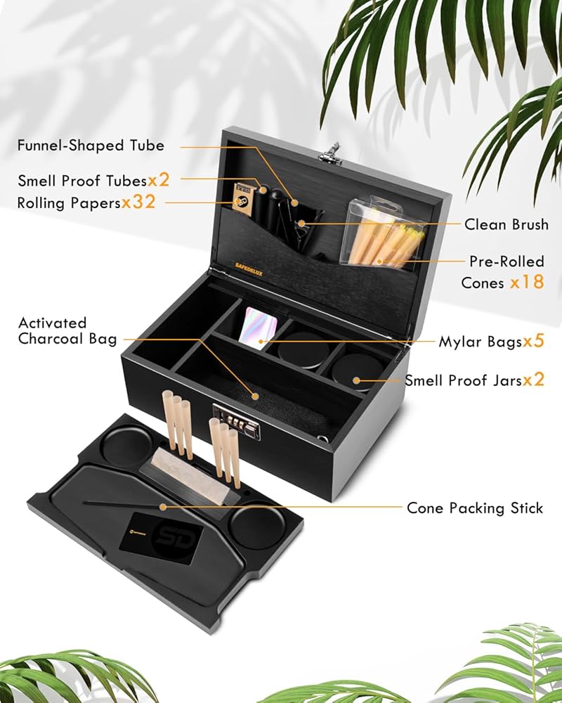 Amazon.com: SafeDelux Extra Large Bamboo Stash Box with