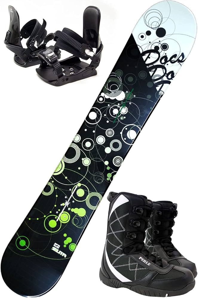 Amazon | スノボ3点セット ZUMA DOCS ブラックグリーン 138cm