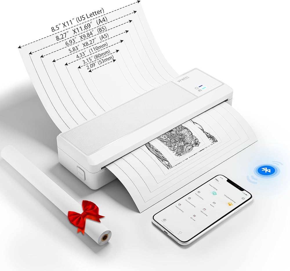 Amazon.co.jp: vretti P83 ポータブル サーマル プリンタ、ワイヤレス