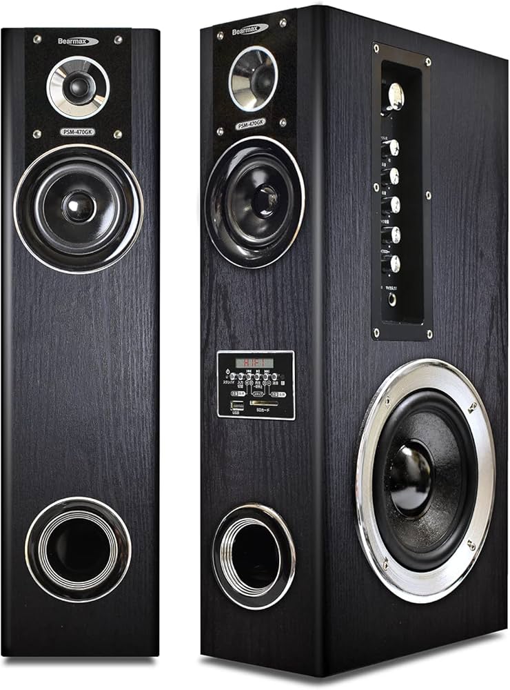 Amazon.co.jp: クマザキエイム アンプ内蔵タワースピーカー PSM-470GK